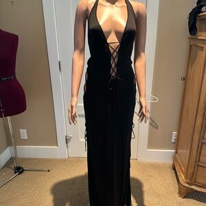 Agent Provocateur Black Plunge Sleeveless Swim Coverup